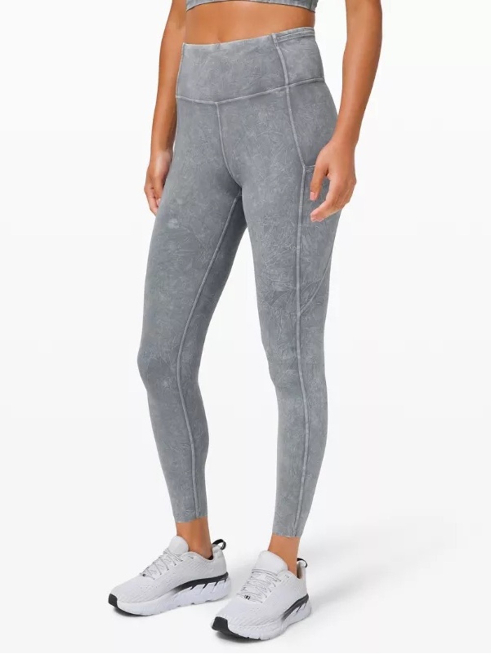 Lululemon Leggings Womens 8 Ice Dye Gray Fast and Free High Rise 25”